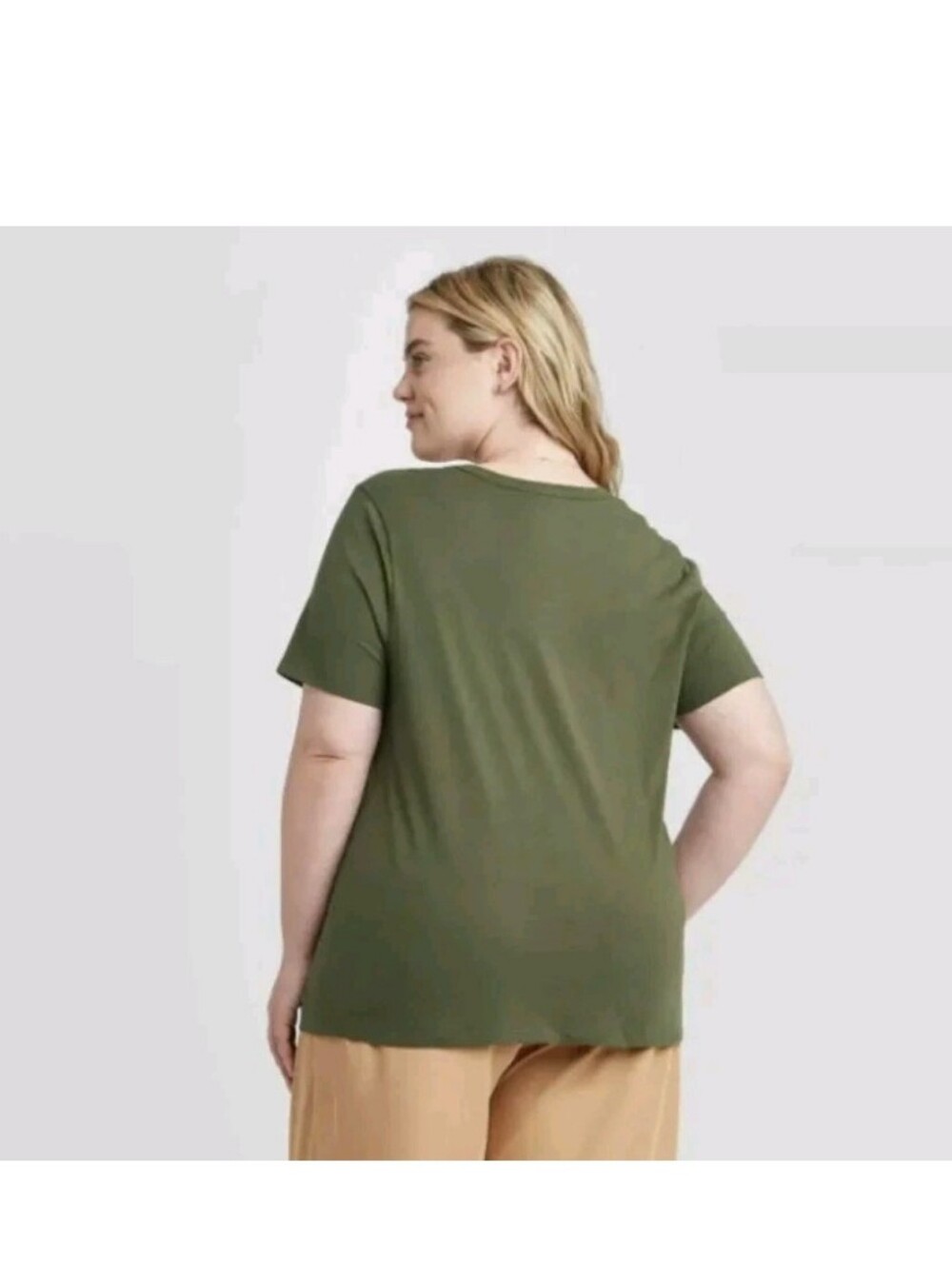 Ava & Viv 3x New Olive Short Sleeve Scoop Neck Tee Top Target Plus Womens